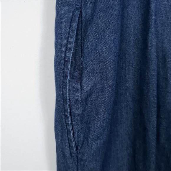 American Eagle Outfitters thin wide leg chambray overalls sz 4 - Picture 5 of 7